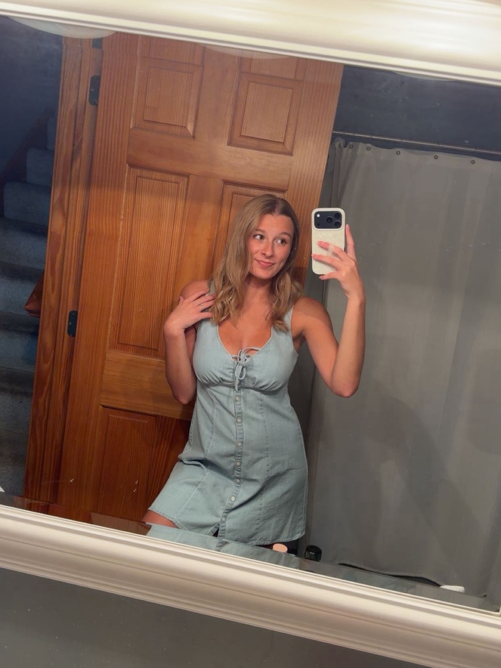 American Eagle Outfitters Light Blue Denim Mini Dress